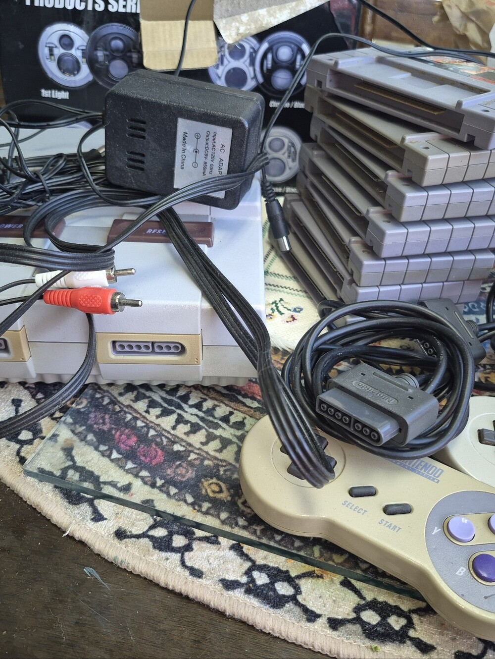 Nintendo SNES Console Bundle in Light Gray and Beige